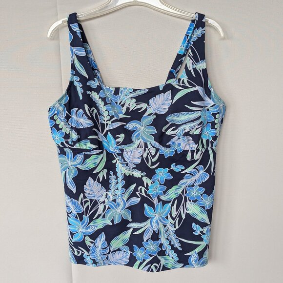 Lands' End Square Neck Underwire Tankini Swimsuit Top 16 DDD - Picture 3 of 8